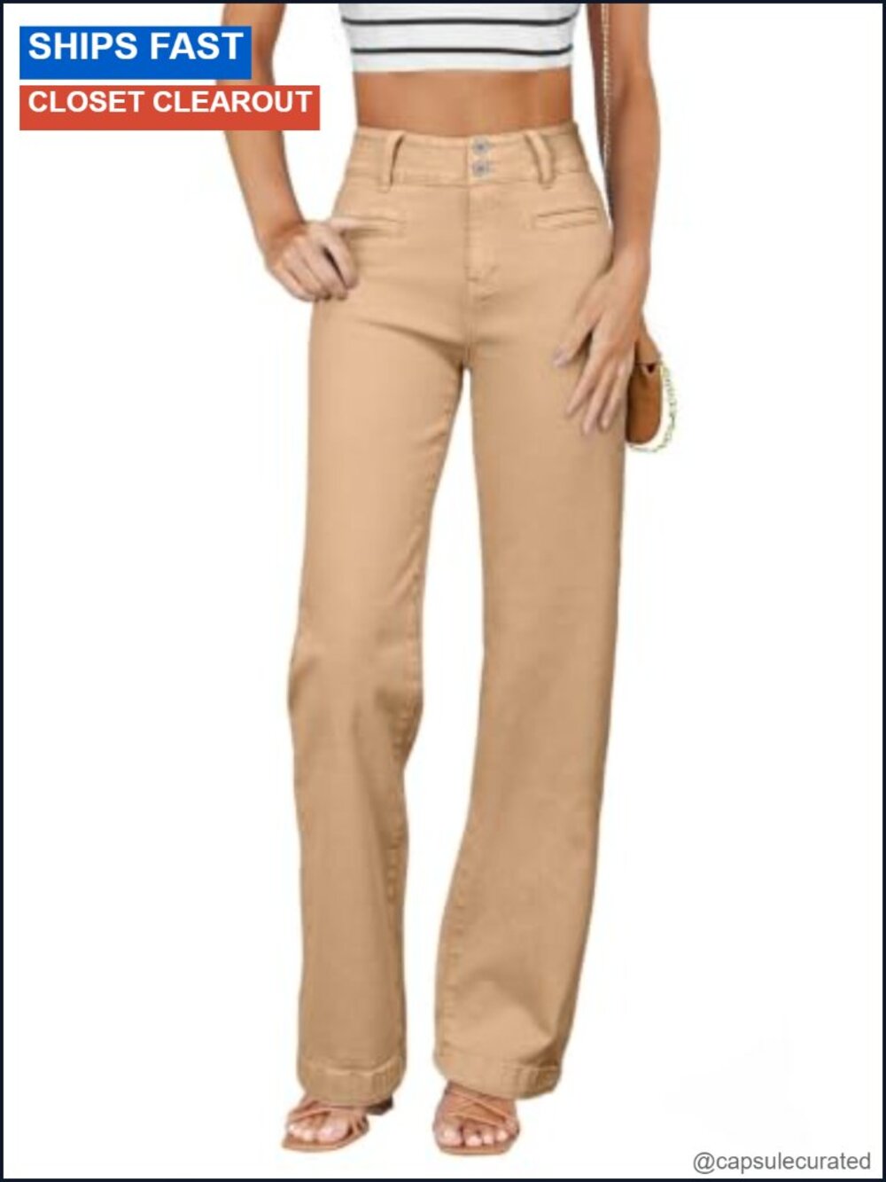 High Waisted Straight Leg Jeans Stretch Denim Tummy Control Pants